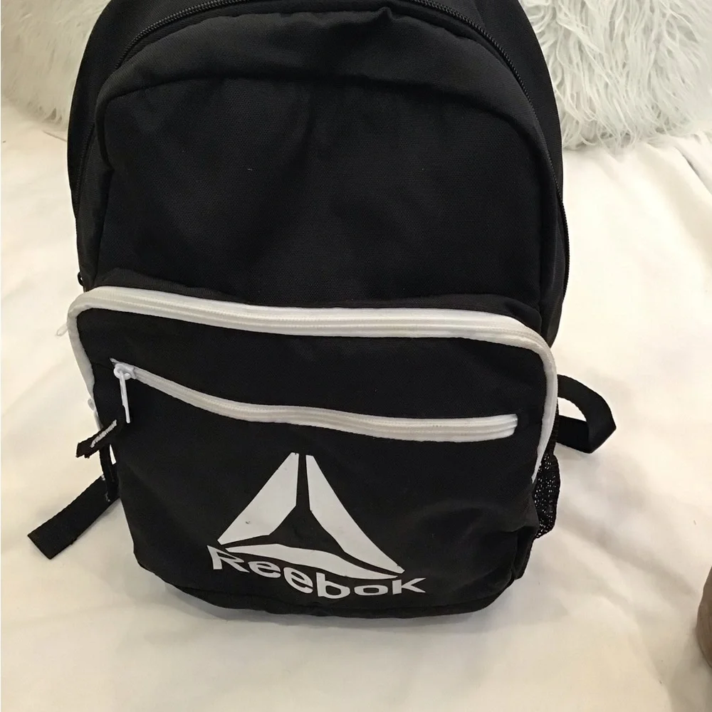 Reebok Black Backpack with White Logo and Trim